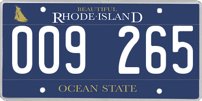 RI license plate 009265