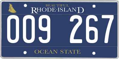 RI license plate 009267