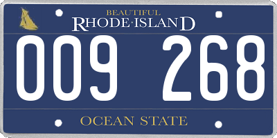 RI license plate 009268