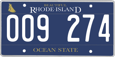 RI license plate 009274