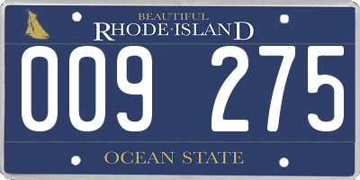 RI license plate 009275