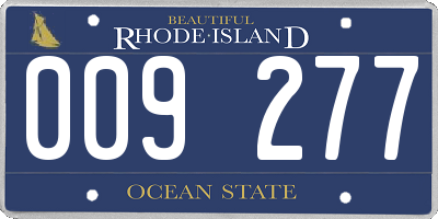 RI license plate 009277