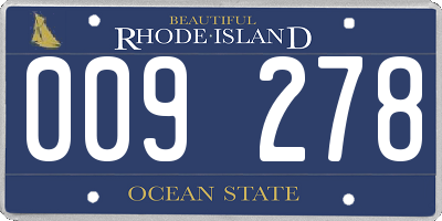 RI license plate 009278