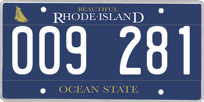 RI license plate 009281