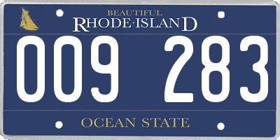 RI license plate 009283