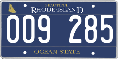 RI license plate 009285