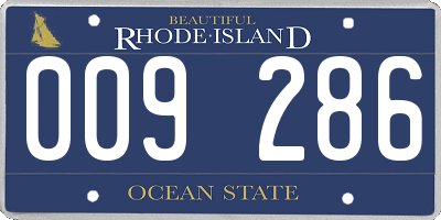 RI license plate 009286