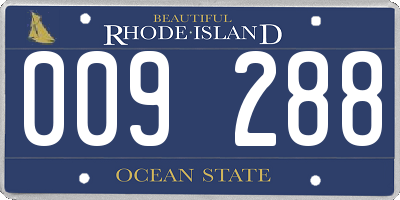 RI license plate 009288