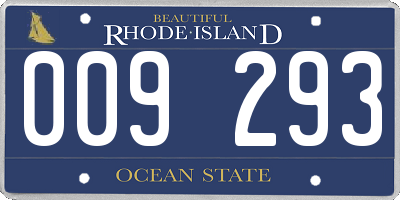 RI license plate 009293