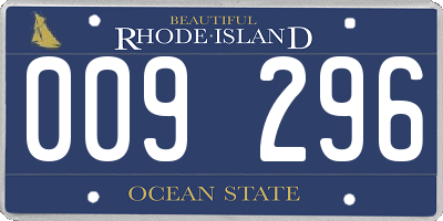 RI license plate 009296