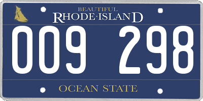 RI license plate 009298