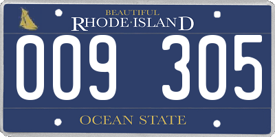 RI license plate 009305