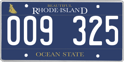 RI license plate 009325