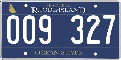 RI license plate 009327