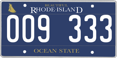 RI license plate 009333