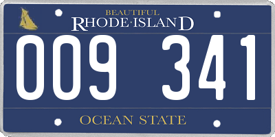 RI license plate 009341