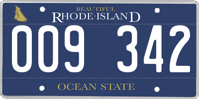 RI license plate 009342