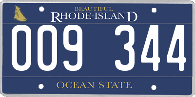 RI license plate 009344