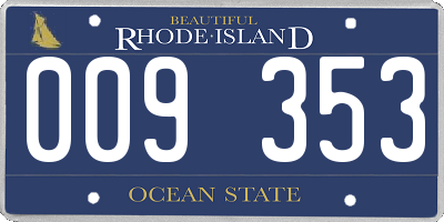 RI license plate 009353