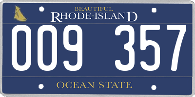 RI license plate 009357