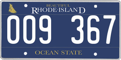 RI license plate 009367