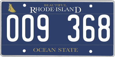 RI license plate 009368