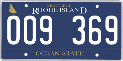 RI license plate 009369