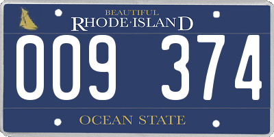 RI license plate 009374