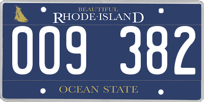 RI license plate 009382