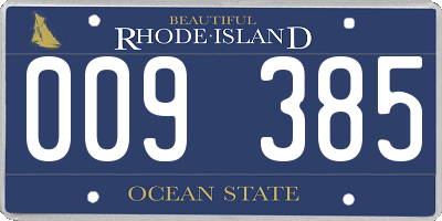 RI license plate 009385