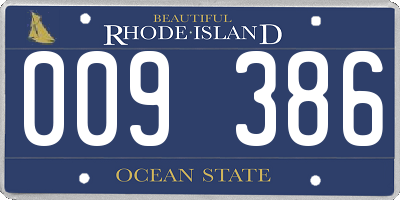 RI license plate 009386