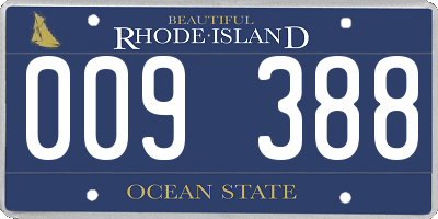 RI license plate 009388