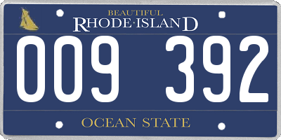 RI license plate 009392