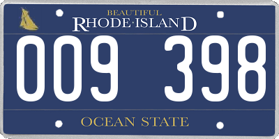 RI license plate 009398