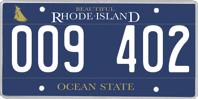 RI license plate 009402