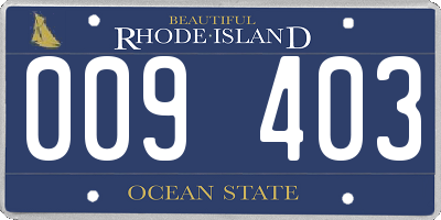 RI license plate 009403