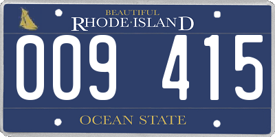 RI license plate 009415