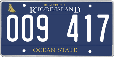 RI license plate 009417