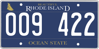 RI license plate 009422