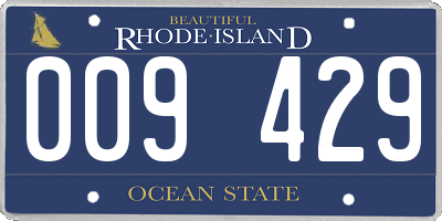 RI license plate 009429