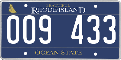 RI license plate 009433