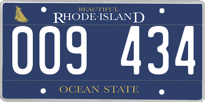 RI license plate 009434