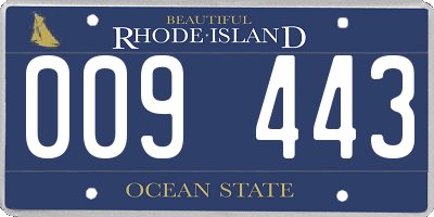 RI license plate 009443