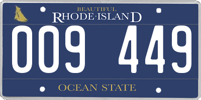 RI license plate 009449