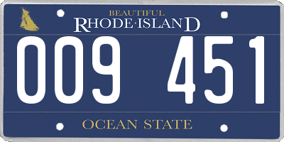 RI license plate 009451