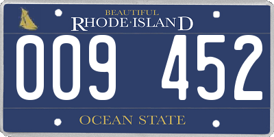 RI license plate 009452