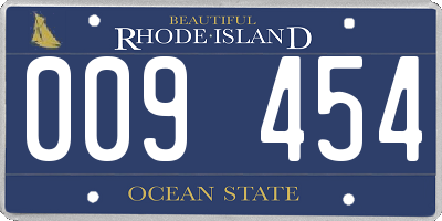 RI license plate 009454