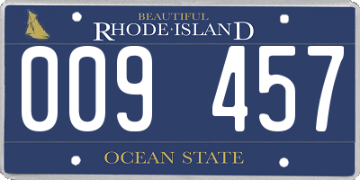 RI license plate 009457