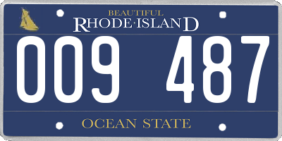 RI license plate 009487