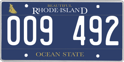 RI license plate 009492